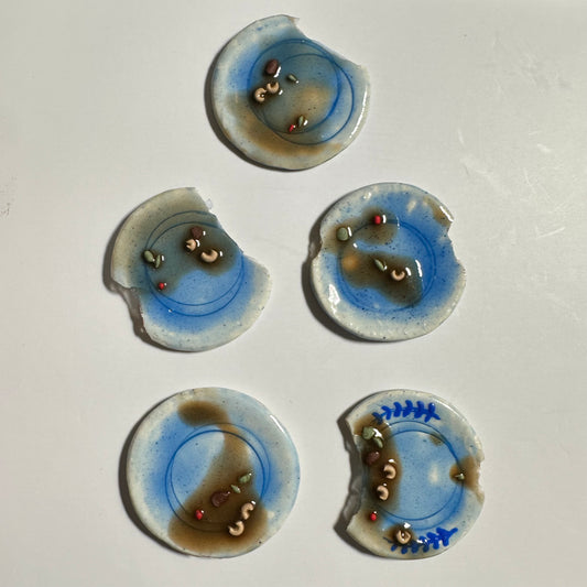 “Dirty broken dishes” set of 5